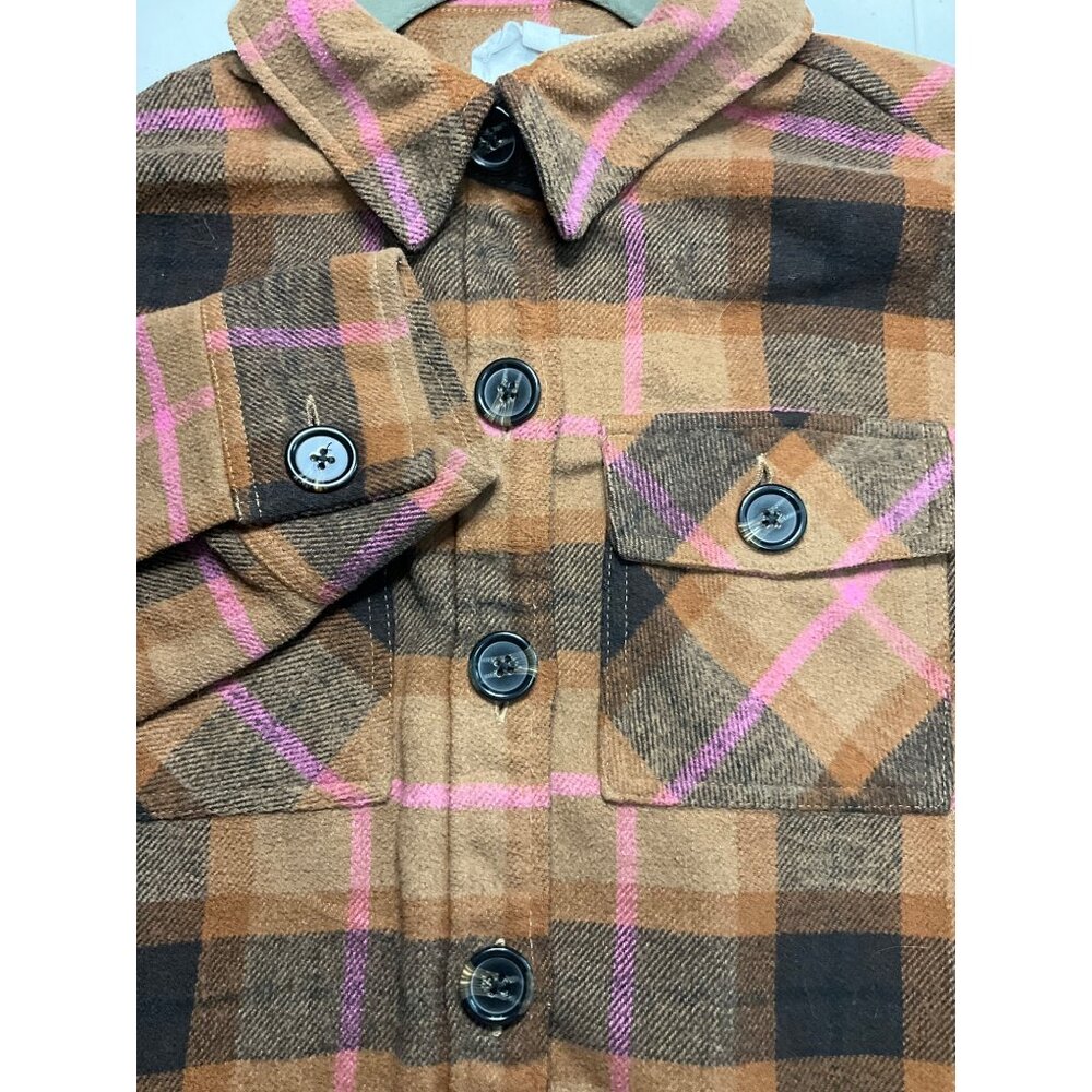 BB Dakota Steve‎ Madden Women's Plaid Button-Up Shirt Shacket Jacket M